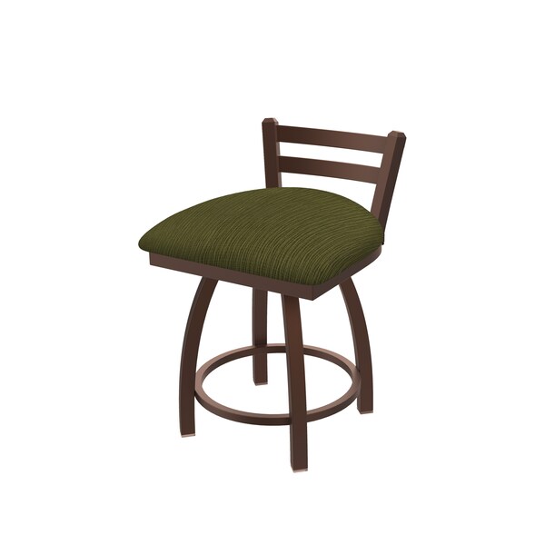 18" Low Back Swivel Vanity Stool, Bronze Finish, Graph Parrot Seat